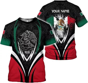 Custom Mexico Shirts for Men Mexican Shirts 3D Mexican Flag T-Shirt