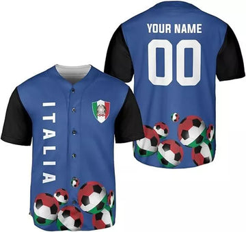 Custom Italia flag Baseball Jersey, Italian Shirts for Men & Women, Italian Jersey