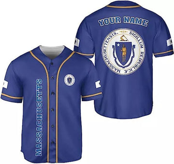 Custom Name Massachusetts Baseball Jersey Shirts Massachusetts Shirts for