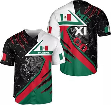 Custom Mexico Baseball Jersey Soccer Shirt Men Women Mexican
