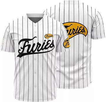 Custom Vintage Warriors Furies Baseball Jersey Hip Hop Stitched White Custom Name