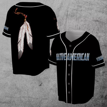 Custom Leather Prayer Native American Symbol Indigenous 3D Baseball Jersey Size S-5XL