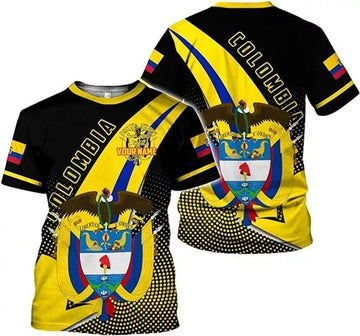 Custom Personalized Colombia Shirt 3D, Custom Colombia Flag Shirts for Men Women