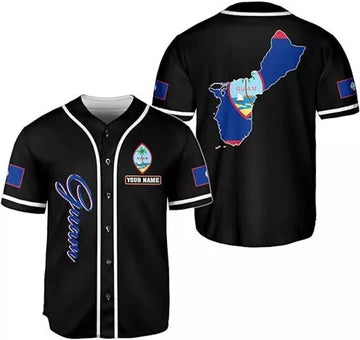 Custom Guam Baseball Jersey Shirt, Guahan Flag Jersey, Guam Islander Pride