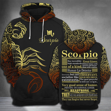 FUNSTUFFPRINT Scorpio 3D Hoodie and Zip Hoodie