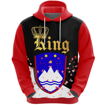 FUNSTUFFPRINT Slovenia King Valentine 3D Hoodie and Zip Hoodie