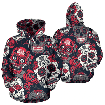 FUNSTUFFPRINT Sugar Skull Pattern 3D Hoodie and Zip Hoodie