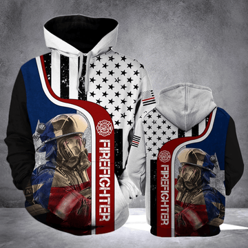 FUNSTUFFPRINT Texas Firefighter Flag 3D Hoodie and Zip Hoodie