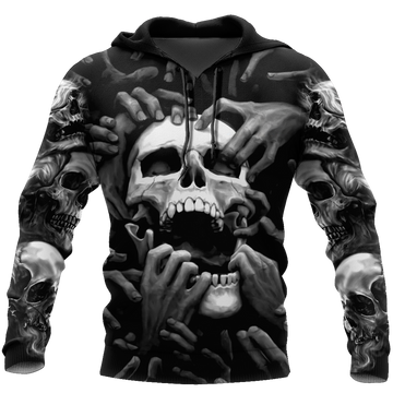 FUNSTUFFPRINT The Grim Reaper Skull 3D Hoodie and Zip Hoodie