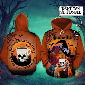 FUNSTUFFPRINT The Witch Vvitch Witches Halloween Witchcarft Spell Magic 3D Hoodie and Zip Hoodie