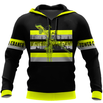 FUNSTUFFPRINT Tower Crane Just The Tip 3D Hoodie and Zip Hoodie