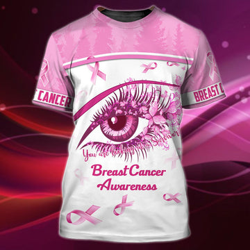 FUNSTUFFPRINT Eye Pink Breast Cancer Awareness 3D Full PrinT-Shirt, PerfecT-Shirt for Breast Cancer3D T-shirt