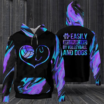 FUNSTUFFPRINT Volleyball And Dog 3D Hoodie and Zip Hoodie