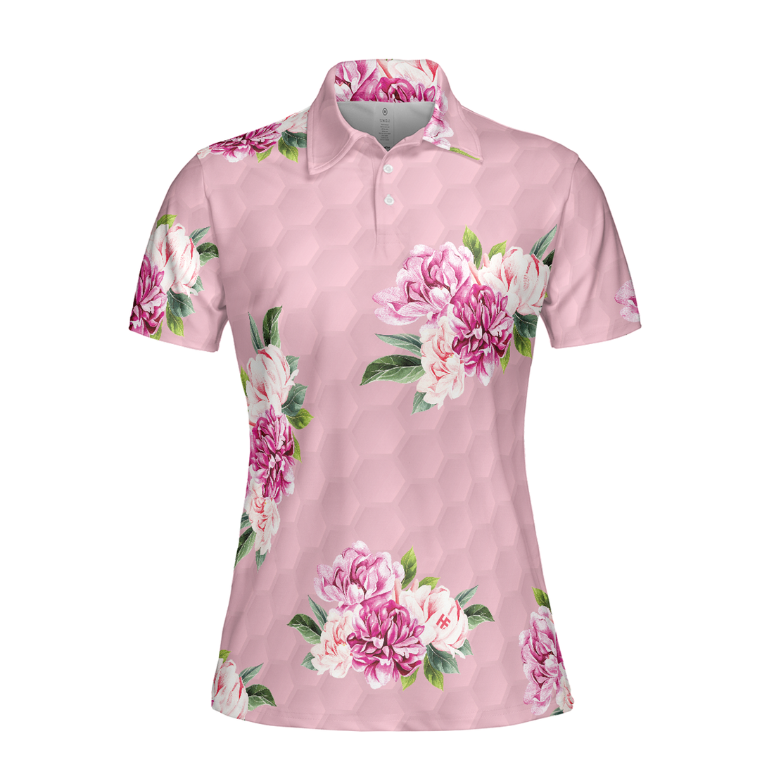 Watercolor Flowers And Golf Short Sleeve Women Polo Shirt