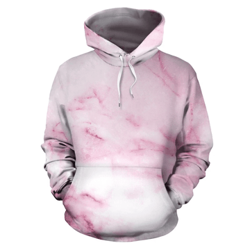 FUNSTUFFPRINT White Pink Marble Pullove 3D Hoodie and Zip Hoodie