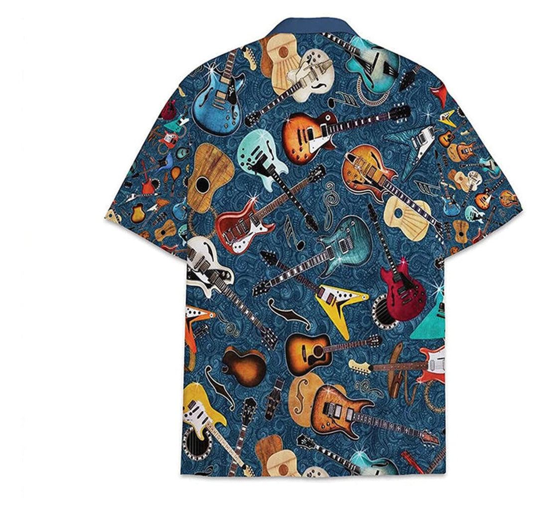 Guitar Pattern Short Tall Women Hawaiian Shirt