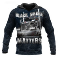 FUNSTUFFPRINT Personalized Trucker 3D Hoodie Black Smoke Matters 3D Hoodie and Zip Hoodie