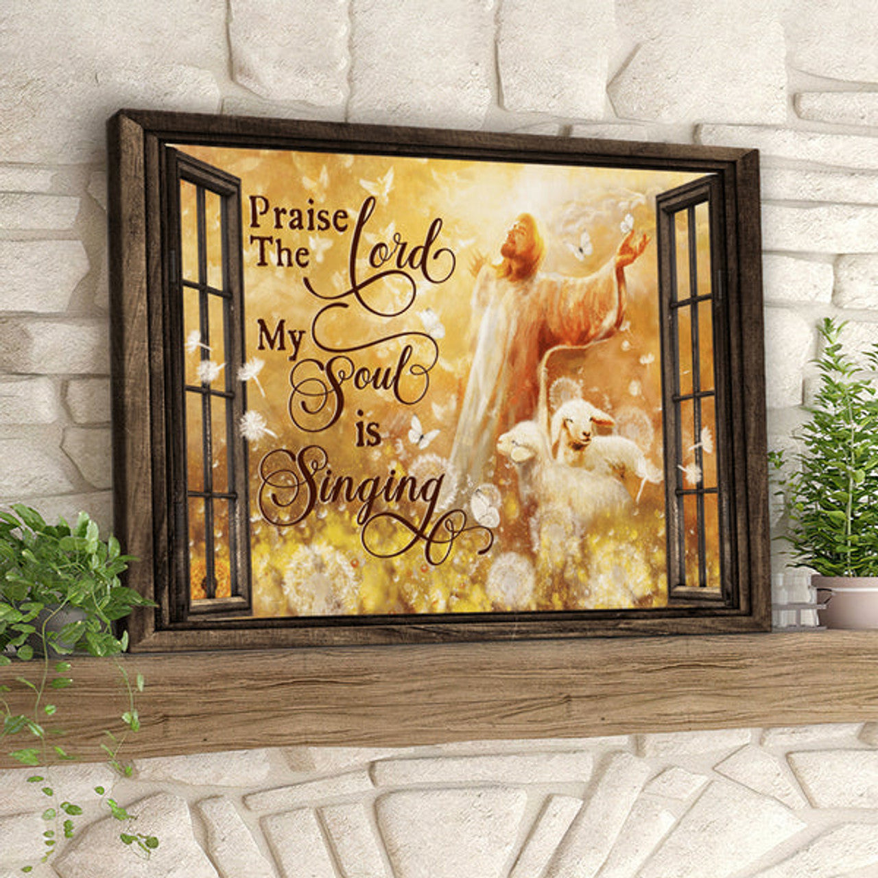Praise The Lord My Soul Is Singing - Jesus And Lamb - Christian Canvas Prints - Faith Canvas - Bible Verse Canvas 