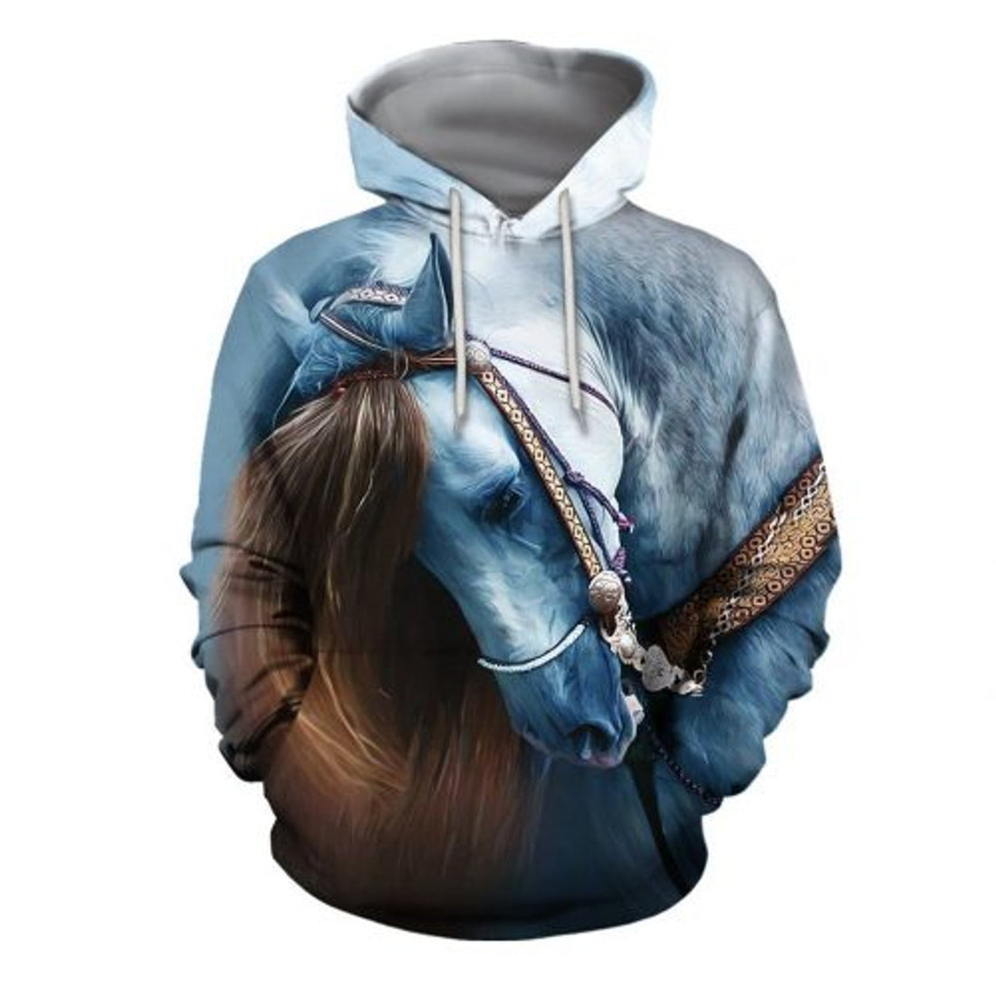 FUNSTUFFPRINT Horse 3D Hoodie For Men And Women White Horse 3D Hoodie and Zip Hoodie