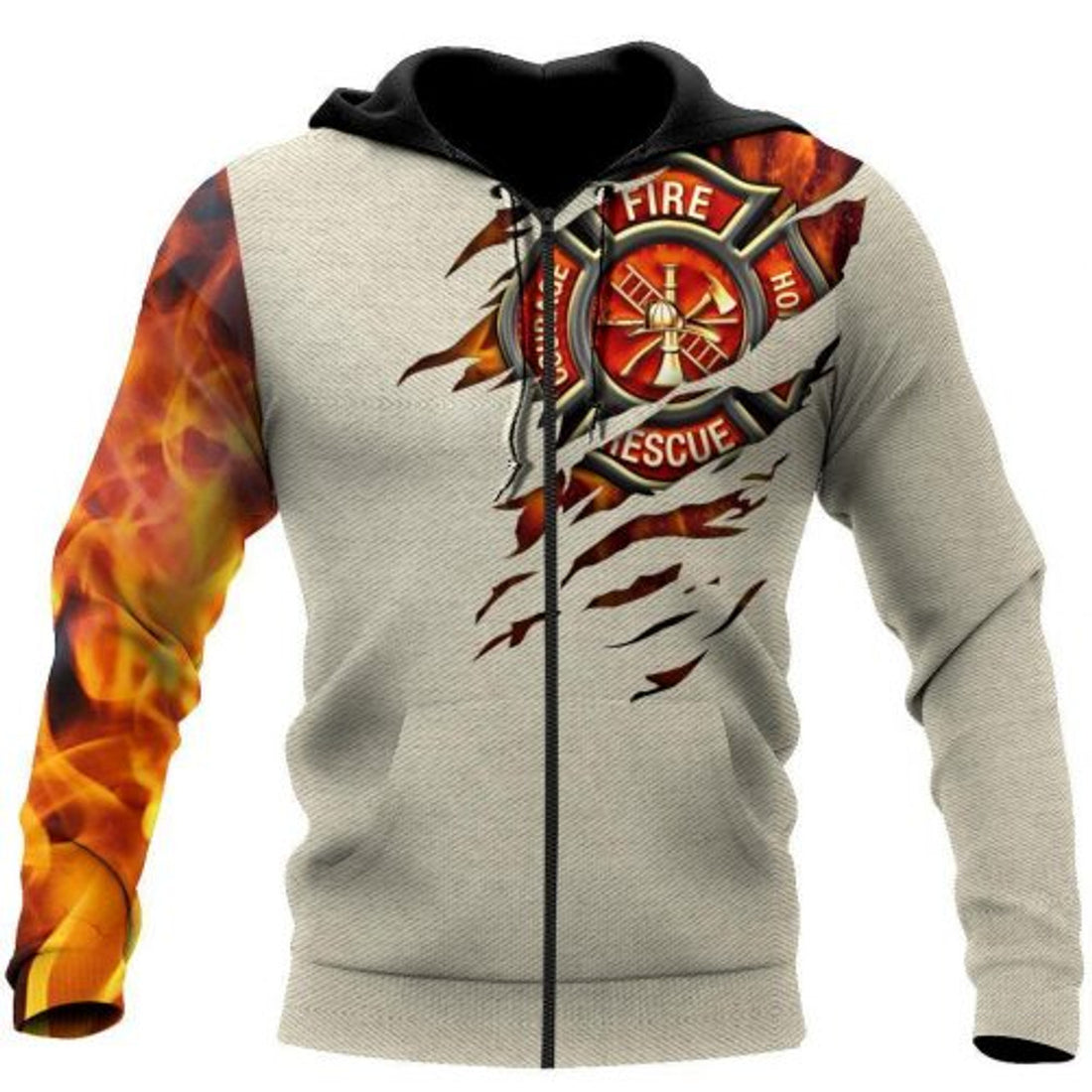 FUNSTUFFPRINT Firefighter 3D Hoodie and Zip Hoodie