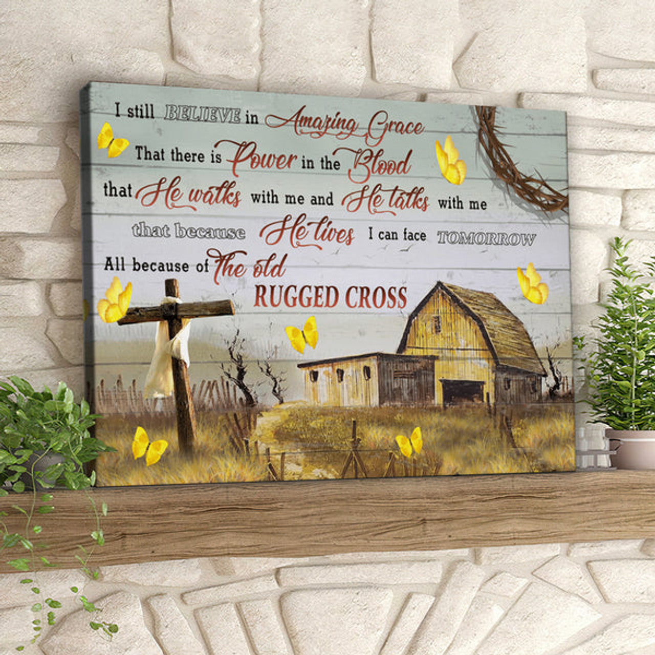 I Still Believe In Amazing Grace - Butterfly And Cross - Jesus Pictures - Christian Canvas Prints - Faith Canvas - Bible Verse Canvas 