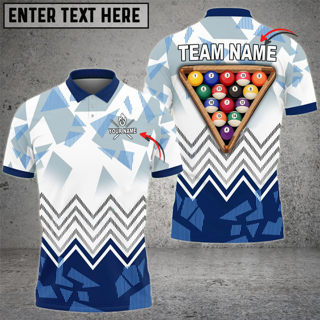 Custom Billiards Ball 8 Rack Upside Down Multicolor Option Personalized Name, Team Name Unisex Shirt