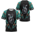 FUNSTUFFPRINT Personalized T-Shirt, Hoodie - Native American Girl Dreamcatcher Geometric Aztec Tribal Seamless Pattern 3D T-shirt