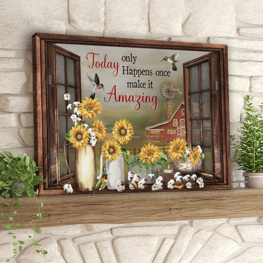 Today Only Happens Once Make Amazing - Hummingbirds - Jesus Pictures - Christian Canvas Prints - Faith Canvas - Bible Verse Canvas 