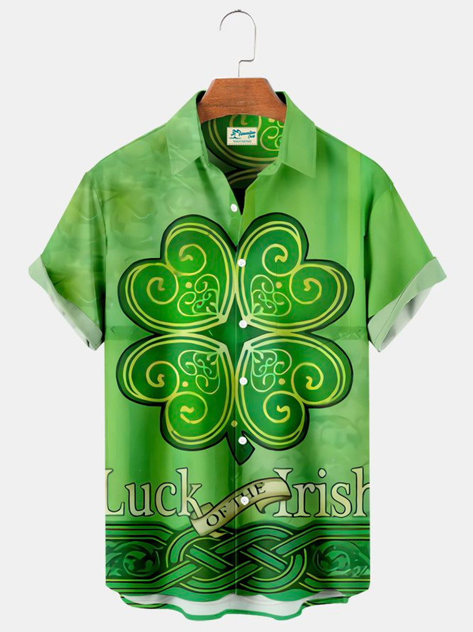 St. Patrick's Day Short Sleeve Casual Shirt, Shamrock Shirt, Irish hawaiian Shirt