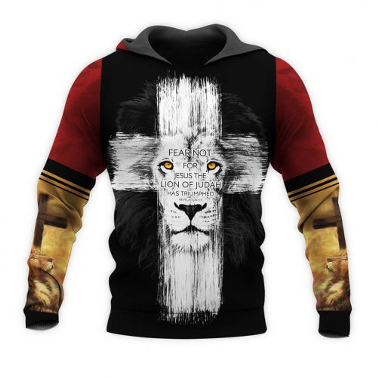 FUNSTUFFPRINT Fear Not For Jesus The Lion Of Judah Has Triumphed 3D Hoodie and Zip Hoodie