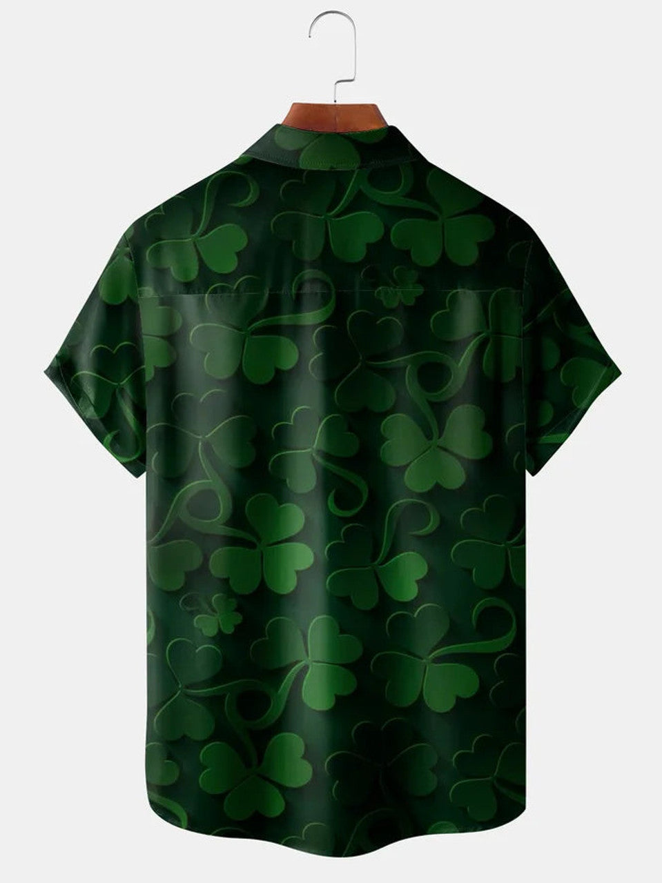 St. Patrick's Day Chest Pocket Short Sleeve Casual Shirt, St. Patrick's Day Shamrocks shirt