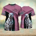 FUNSTUFFPRINT Dalmatian Love Never Walk Alone 3D Full Print T-Shirt, Christmas Dog Memorial Gifts for loss of Dog 3D T-shirt