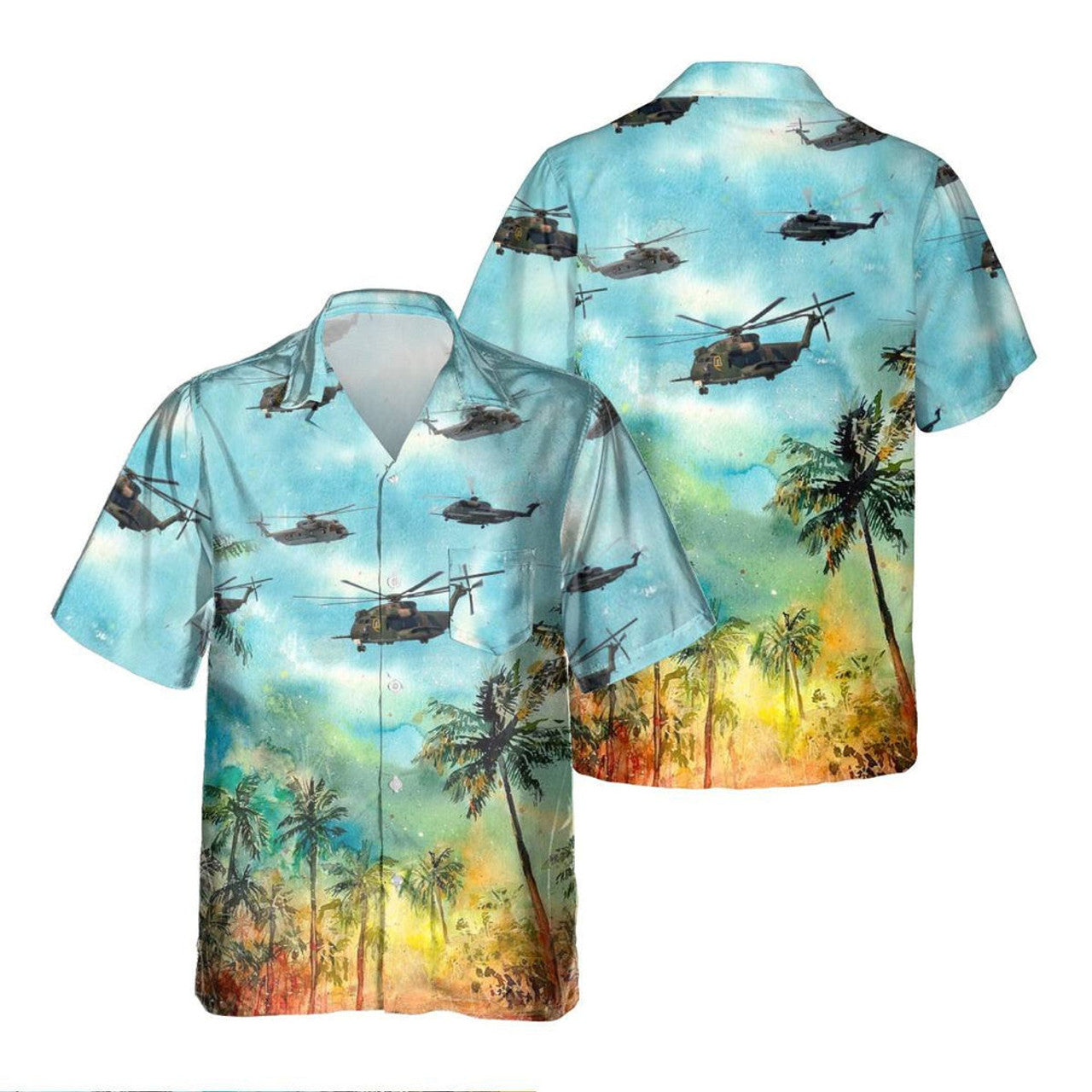 HH-53C Super Jolly Green Giant HH53C Hawaiian Shirt, Hawaiian Shirt for Men Dad Veteran, Patriot Day, Aircraft Shirt