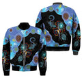 FUNSTUFFPRINT Aboriginal Naidoc Week 2021 Blue Turtle Lizard 3D Bomber Jacket