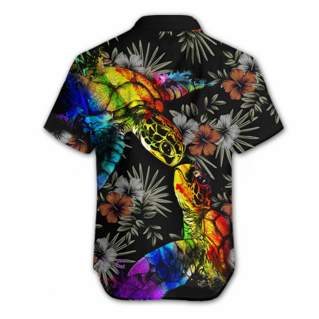 Pride Hawaiian Shirt Gift For Gay, Colorful Turtle Lgbt Flower Design Hawaiian Shirt
