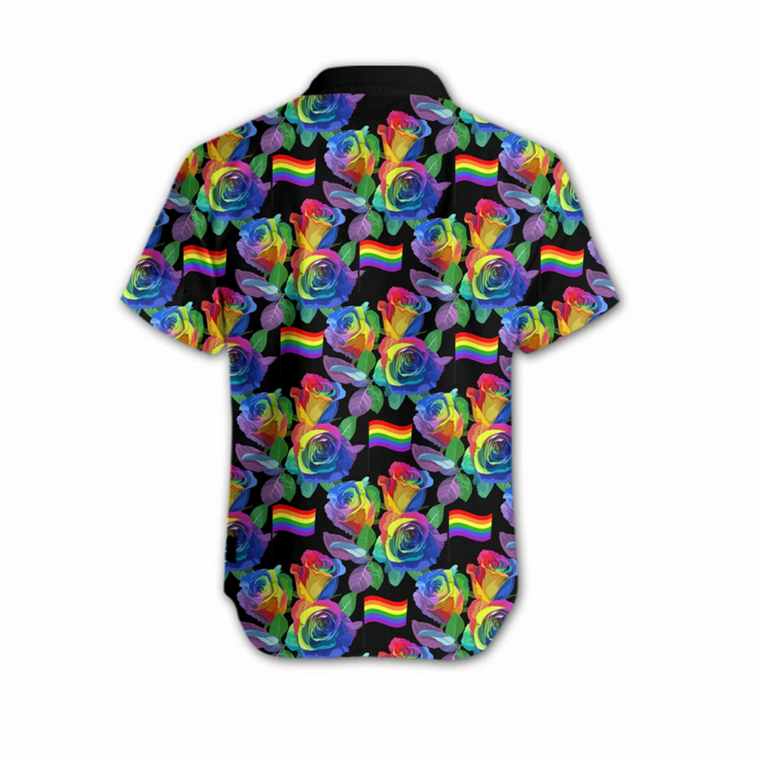 LGBT Pride Shirt, Colorful Flag Of Lgbt Rose Design Hawaiian Shirt