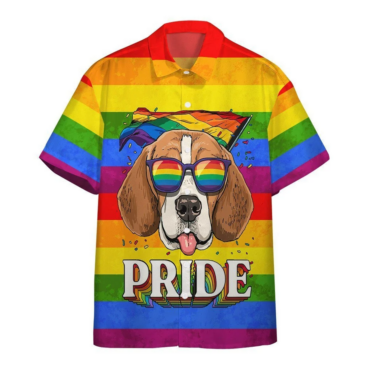 Pride 3D T Shirts, Im Pround And So Is My Beagle Awesome Background Design Hawaiian Shirt