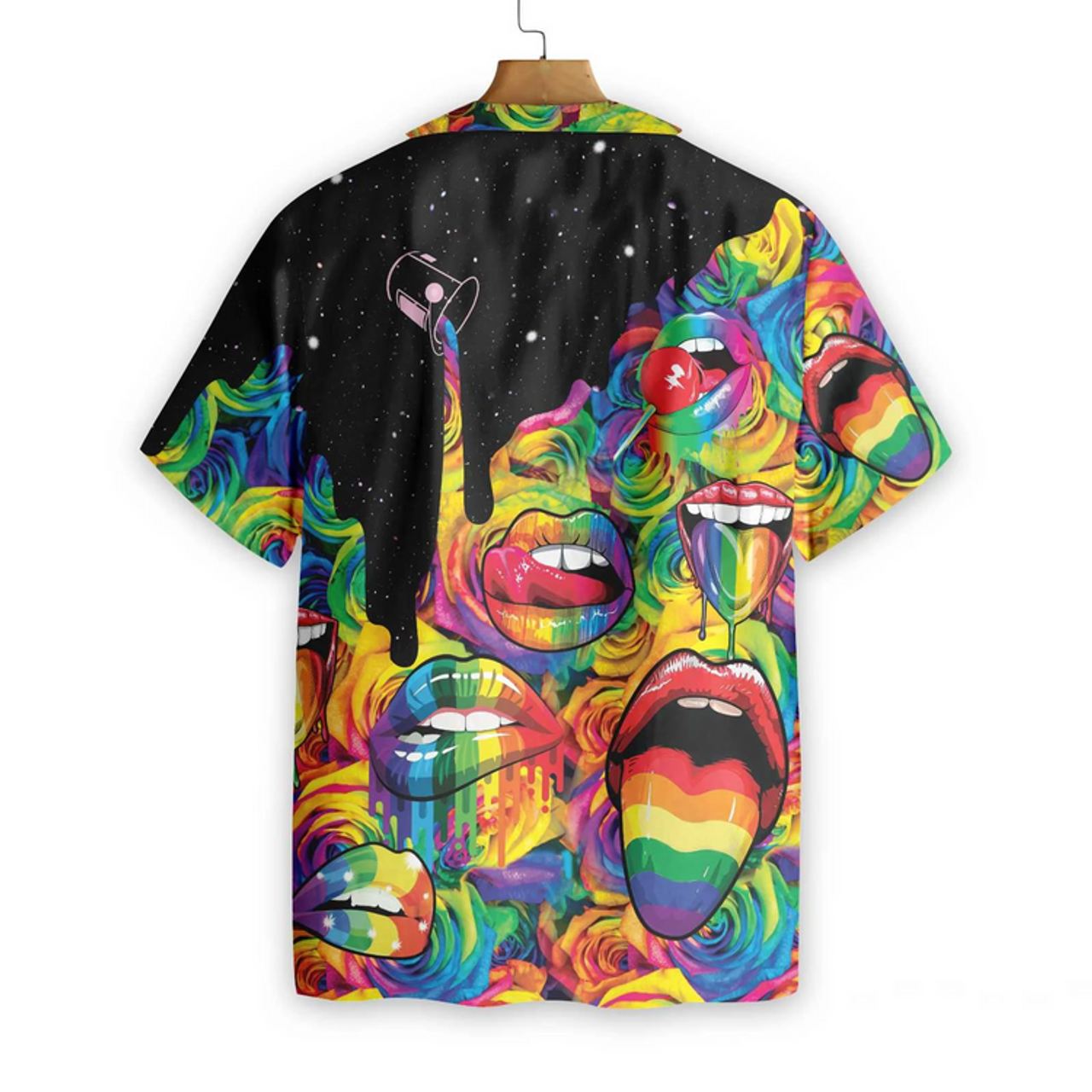 3D Hawaiian T Shirt For Gay, Sexy Lips Always Proud LGBT Hawaiian Shirt
