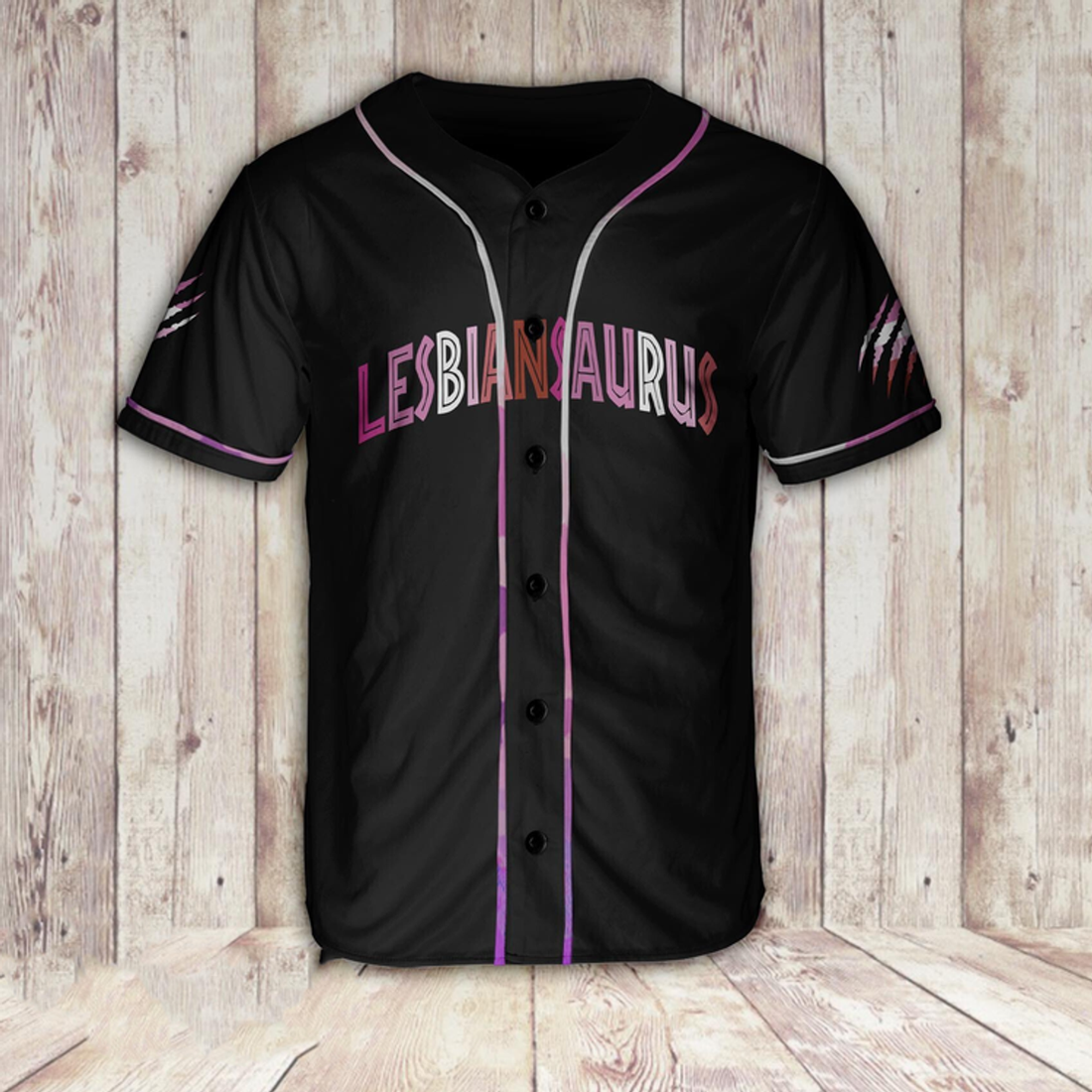 LGBT Pride Lesbiansaurus Baseball Shirt, Idea Gift Shirt for LGBT Baseball Jersey