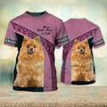 FUNSTUFFPRINT Pomeranians Love Never Walk Alone 3D Full Print T-Shirt, Christmas Dog Memorial Gifts for loss of Dog 3D T-shirt