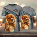 FUNSTUFFPRINT Cavalier King Charles Spaniel Love Never Walk Alone 3D Full Print Christmas Shirts 3D T-shirt