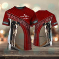 FUNSTUFFPRINT Great Dane Love Red Never Walk Alone 3D Full Print T-Shirt, Christmas Dog Memorial Gifts for loss of Dog 3D T-shirt