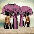 FUNSTUFFPRINT American Akita Love Never Walk Alone 3D Full Print T-Shirt, Dog Memorial Gifts for loss of Dog 3D T-shirt
