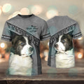 FUNSTUFFPRINT Pyrenean Mastiff Love Never Walk Alone 3D Full Print T-Shirt, Christmas Dog Memorial Gifts for loss of Dog 3D T-shirt