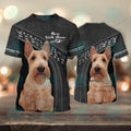 FUNSTUFFPRINT Wheaten Scottish Terrier Love Never Walk Alone, Christmas Dog Memorial Gifts for loss of Dog 3D T-shirt