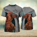 FUNSTUFFPRINT Irish Setter Love Never Walk Alone 3D Full Print T-Shirt, Christmas Dog Memorial Gifts for loss of Dog 3D T-shirt