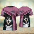 FUNSTUFFPRINT Husky Love Never Walk Alone 3D Full Print T-Shirt, Christmas Dog Memorial Gifts for loss of Dog 3D T-shirt