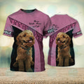 FUNSTUFFPRINT Poodle Love Pink Never Walk Alone 3D Full Print T-Shirt, PerfecT-Shirt for Labrador Retriever Dog Lovers 3D T-shirt