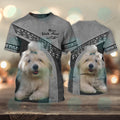 FUNSTUFFPRINT COTON DE TULEAR Love Never Walk Alone 3D Full Print T-Shirt, Christmas Dog Memorial Gifts for loss of Dog 3D T-shirt