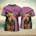 FUNSTUFFPRINT Airedales Lover Never Walk Alone 3D Full Print T-Shirt, Christmas Dog Memorial Gifts for loss of Dog 3D T-shirt